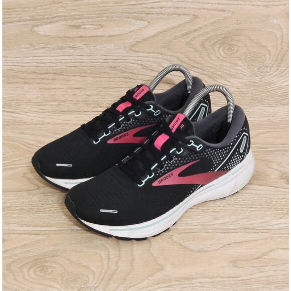 Brooks Shoes - Brooks Ghost 14 Running Shoes Womens Size 8 Black Pink Sneakers 1203561B013